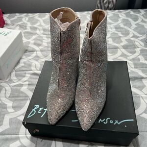 Betsey Johnson Silver Glitter Ankle Boots
Like new